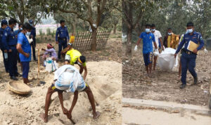 পোরশায় কবর থেকে অফিস সহায়কের লাশ উত্তোলন