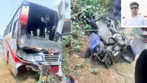 গোদাগাড়ীতে বাস-মোটরসাইকেলের মুখোমুখি সংঘর্ষে নিহত ১